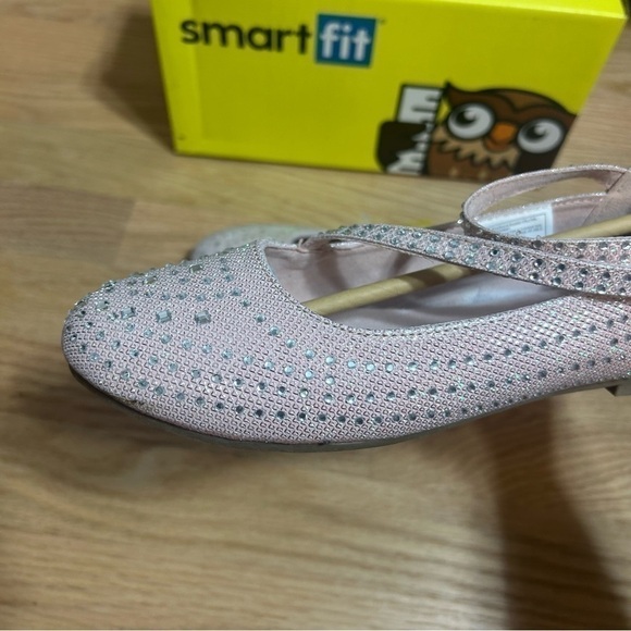 Smartfit Pink Jeweled Flats Dress Shoes Sz 4 NEW Kids Girls - Picture 4 of 7
